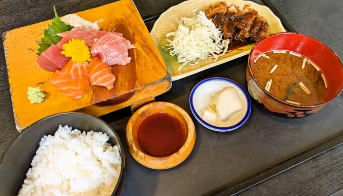 生まぐろトロサーモン刺身ランチ
