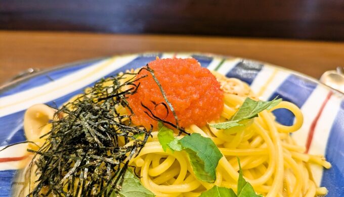 ヤリイカと明太子の和風パスタ
