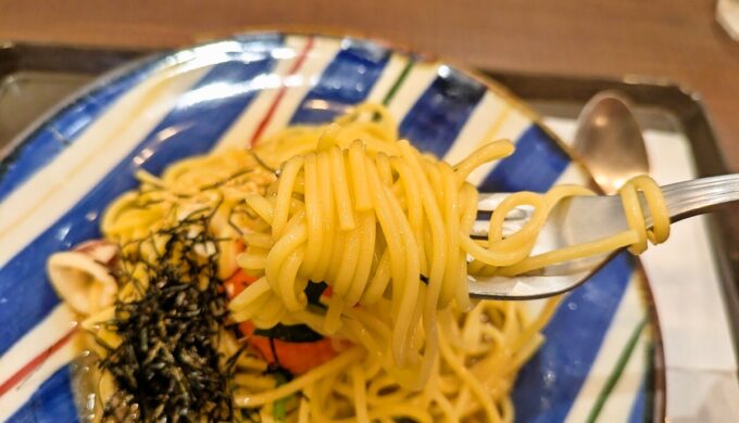 ヤリイカと明太子の和風パスタ