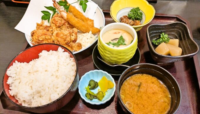 海老・からあげ定食