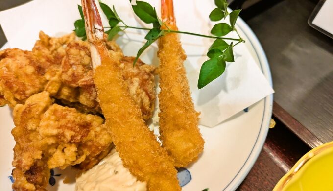 海老・からあげ定食