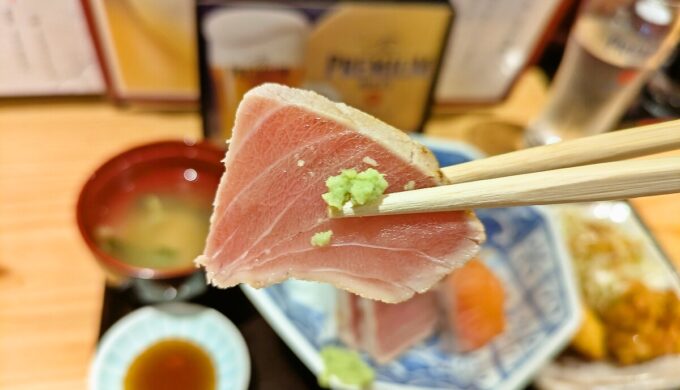 本日の刺身&鶏天定食