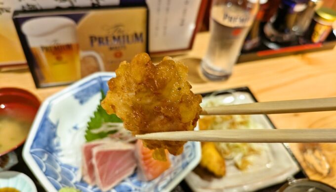 本日の刺身&鶏天定食