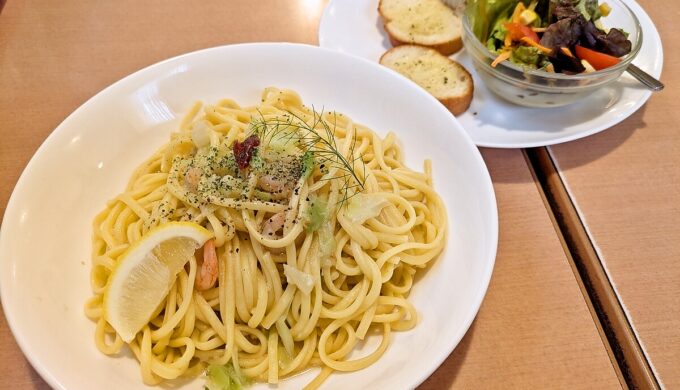 キャベツ＆えびのペペロンチーノ