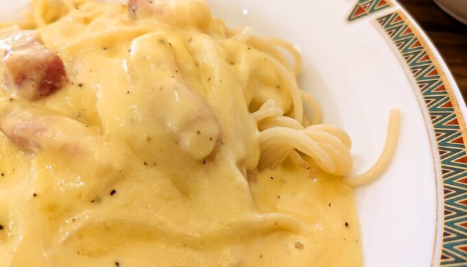 パンチェッタのカルボナーラスパゲティ