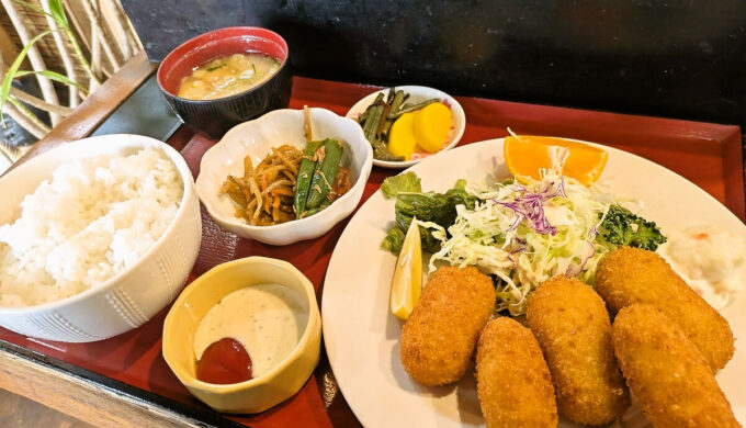 クリームコロッケ定食+タコさんウィンナー