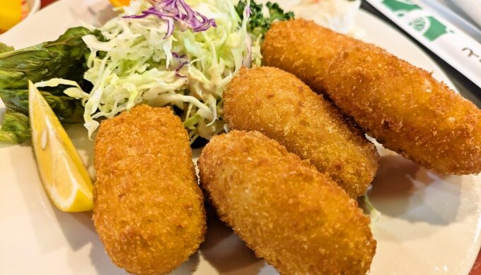 クリームコロッケ定食+タコさんウィンナー