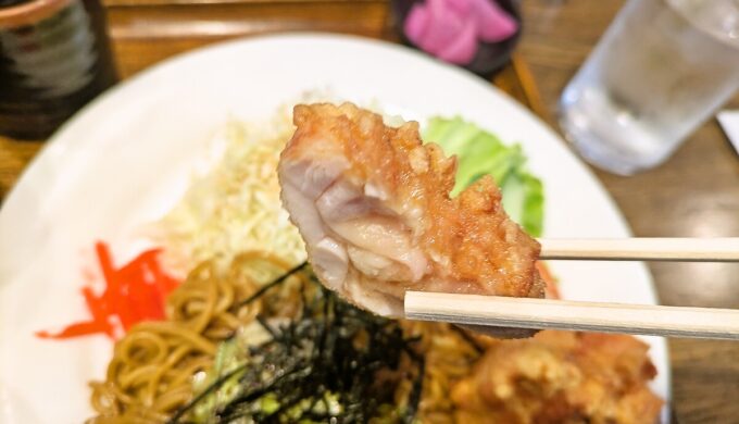 焼きそば+からあげ定食