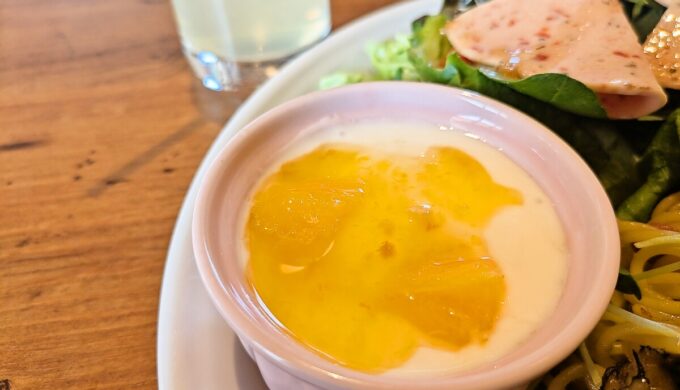 モーニングパスタセット「ベーコンときのこの醤油ソース」