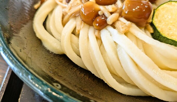 3種のきのこの、なめたけおろしうどん
