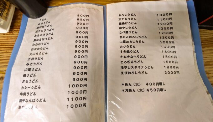 メニュー