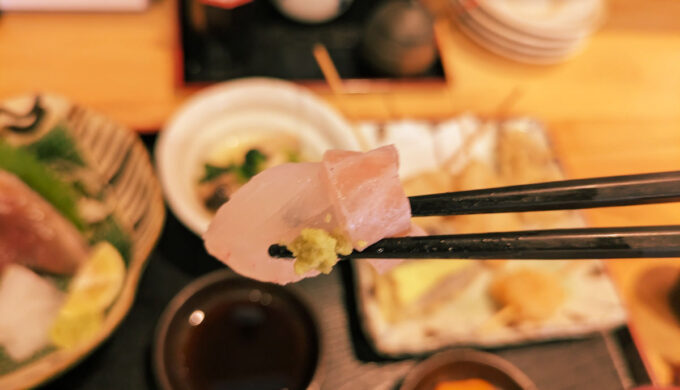 刺身と串天ぷら定食