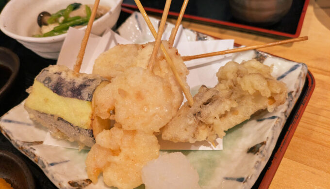 刺身と串天ぷら定食