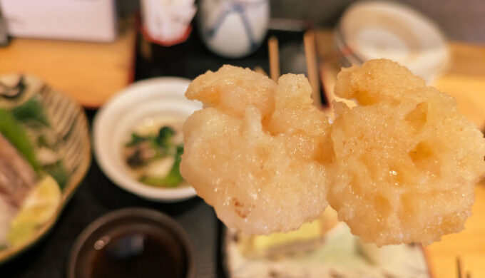 刺身と串天ぷら定食